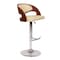 Armen Living Malibu Swivel Barstool In Cream PU/ Walnut Veneer and Chrome Base LCMASWBACRWA - alternate 1